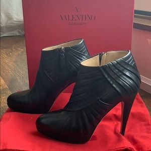VALENTINO black high heel ankle boots